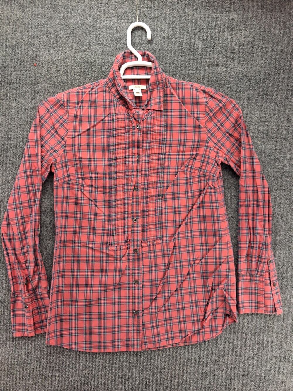 J Crew Shirt Womens 2 Button Up Long Sleeve Red Plaid